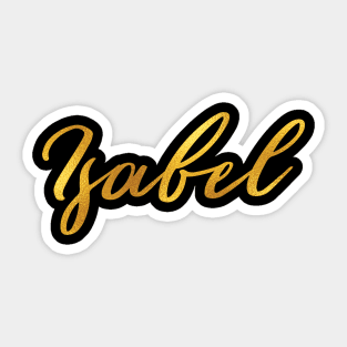 Isabel Name Hand Lettering in Faux Gold Letters Sticker